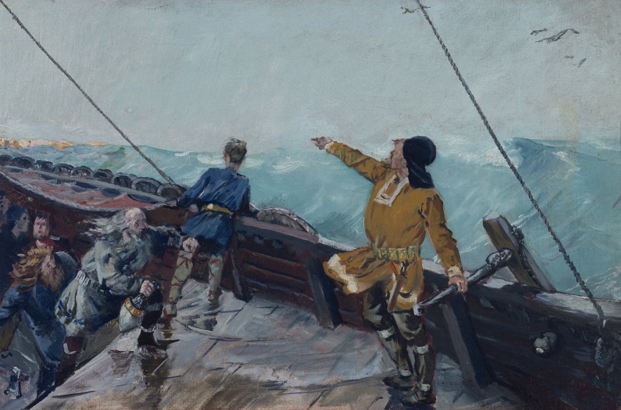 Leiv Eiriksson descobre a América de Christian Krohg
