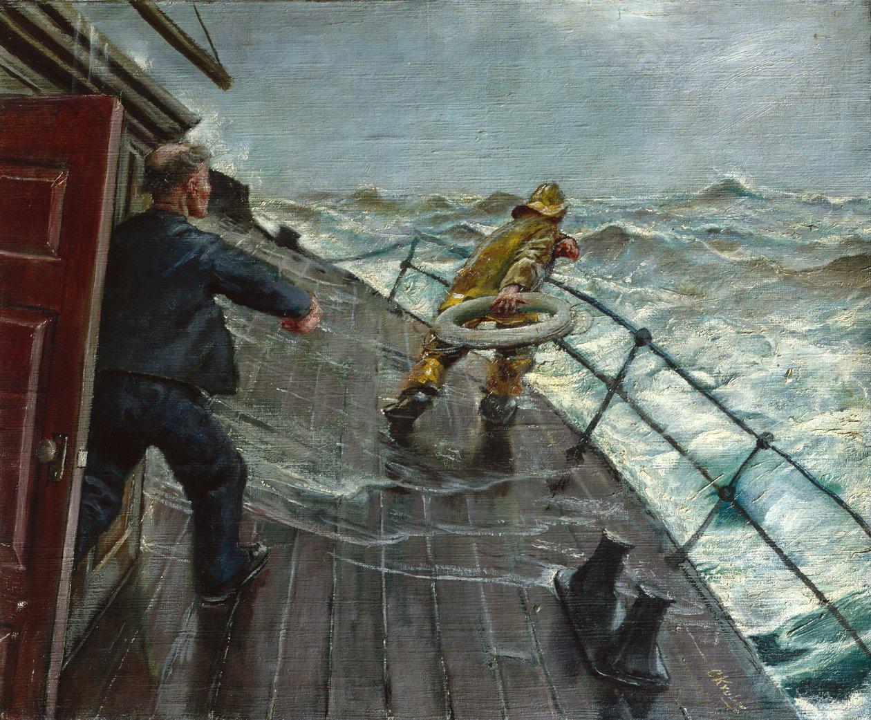 Homem ao mar (óleo sobre tela) de Christian Krohg