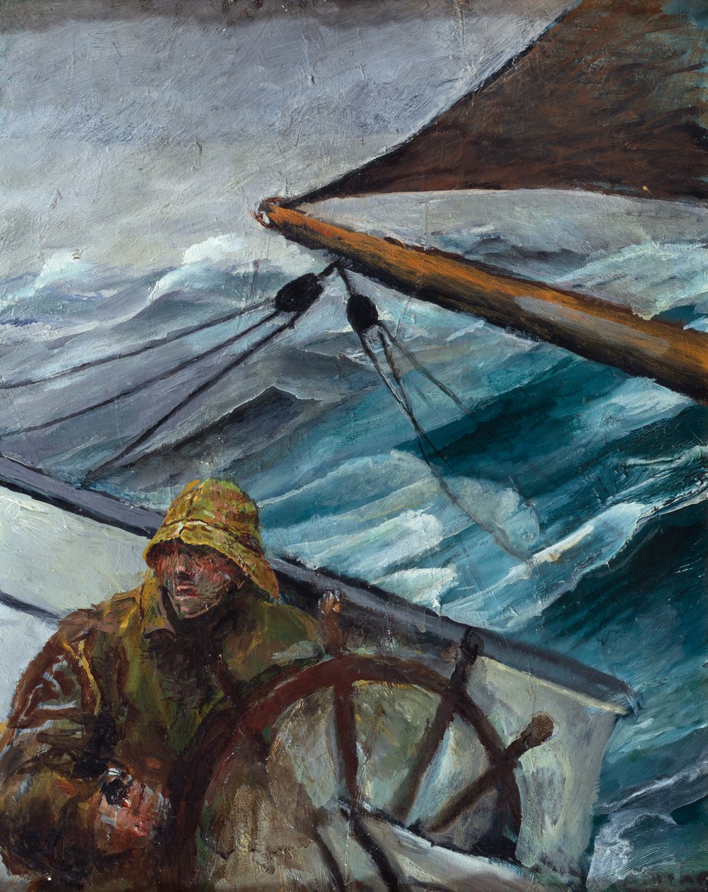 Companheiro ao leme (óleo sobre tela) de Christian Krohg