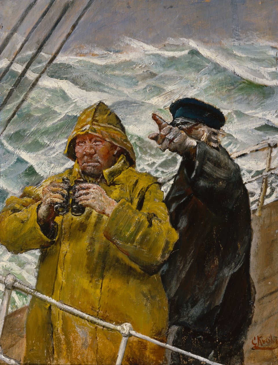 No relógio (óleo sobre tela) de Christian Krohg