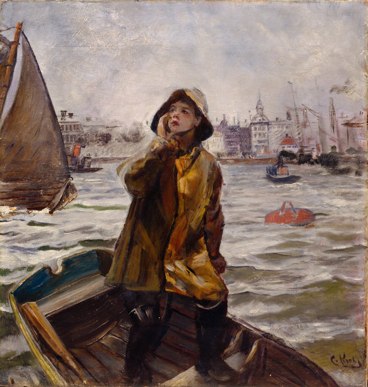 Rapaz piloto em Bergens Våg (Baía) de Christian Krohg