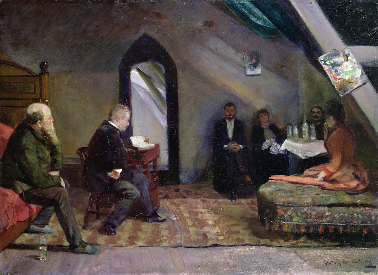 Leitura no estúdio de Christian Krohg