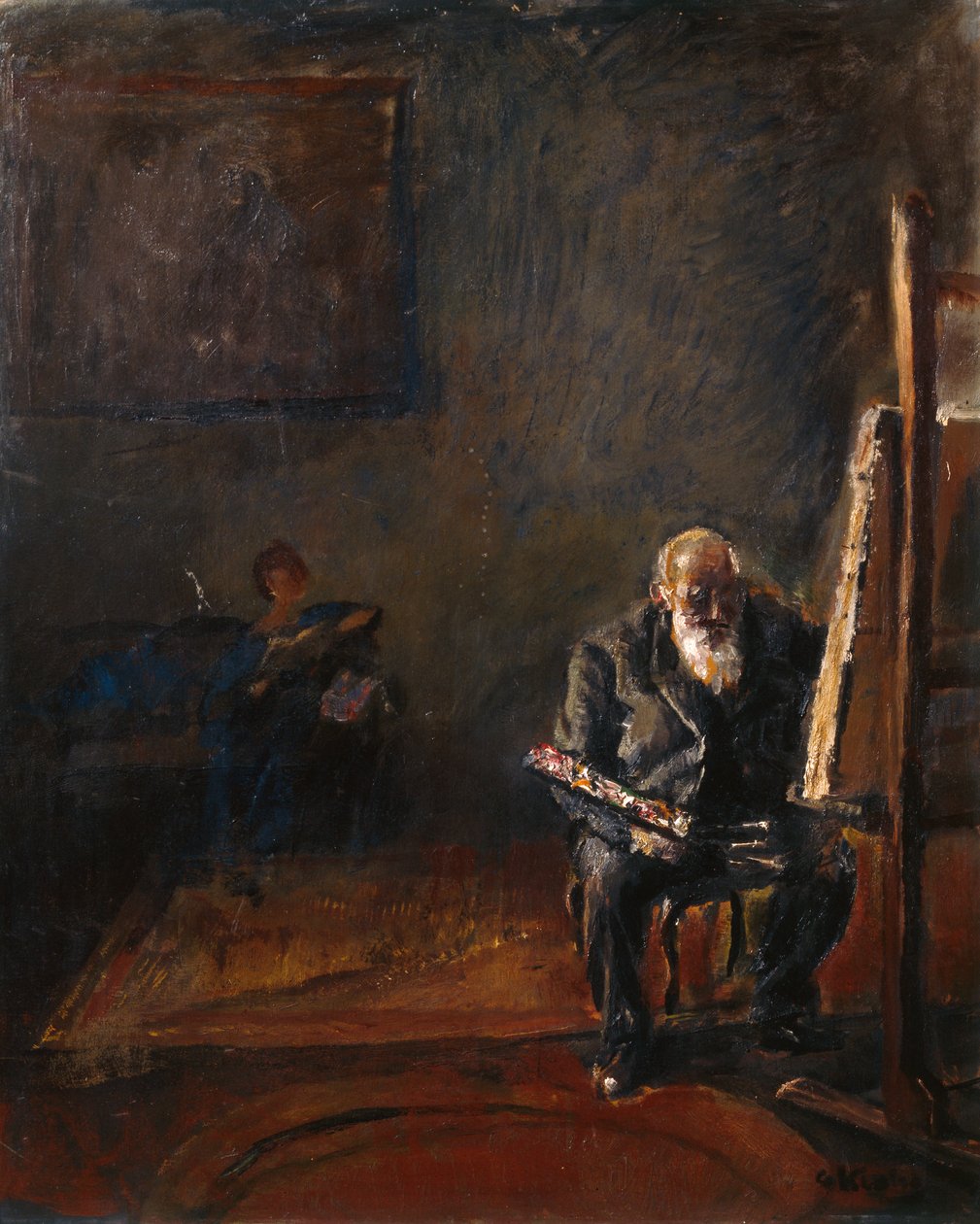 Auto-retrato junto ao cavalete de Christian Krohg