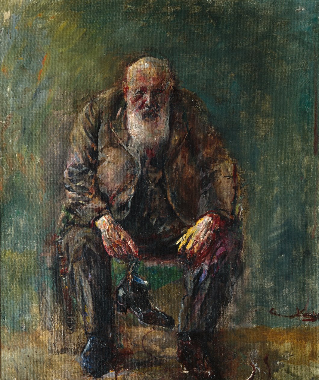 Auto-retrato com botas, c.1920 de Christian Krohg