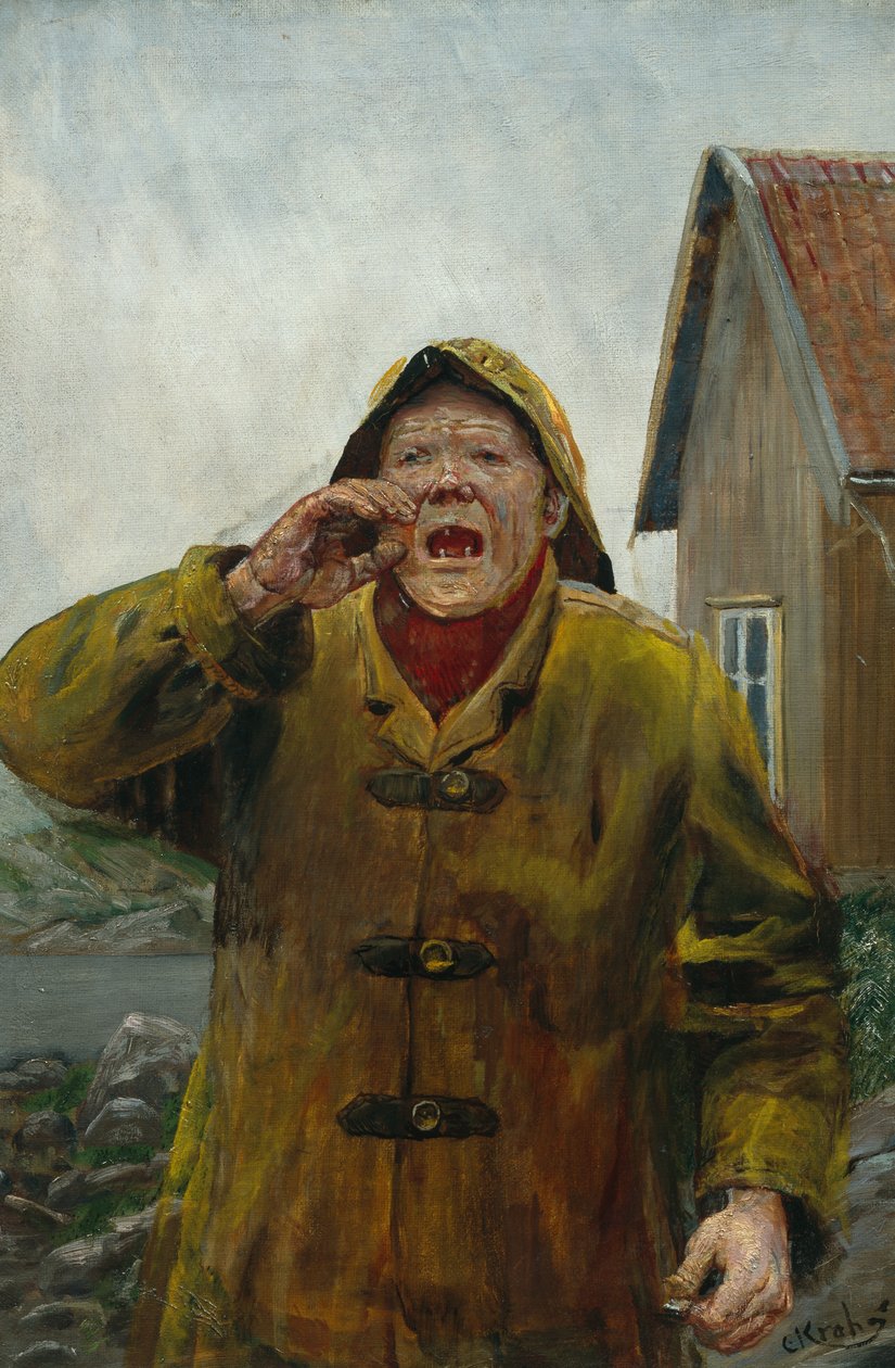 Pescador que grita (pintura) de Christian Krohg