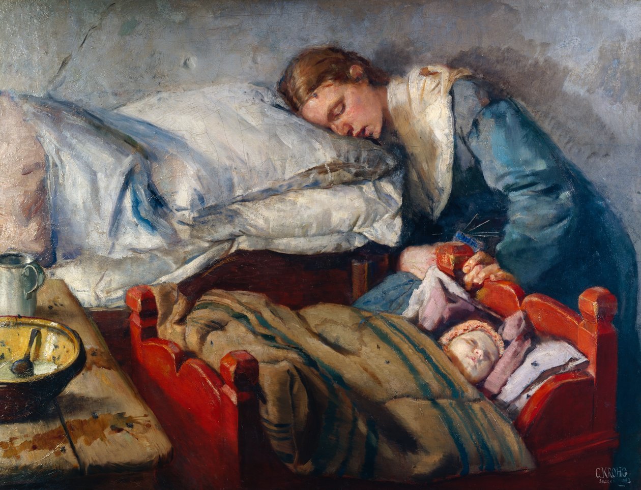 Mãe adormecida de Christian Krohg