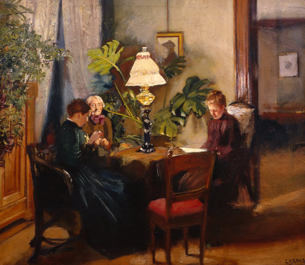 A tia e as irmãs Helene e Amalie de Christian Krohg