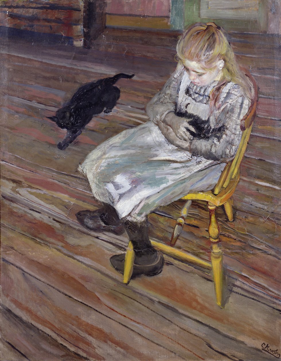 A menina com os gatos de Christian Krohg