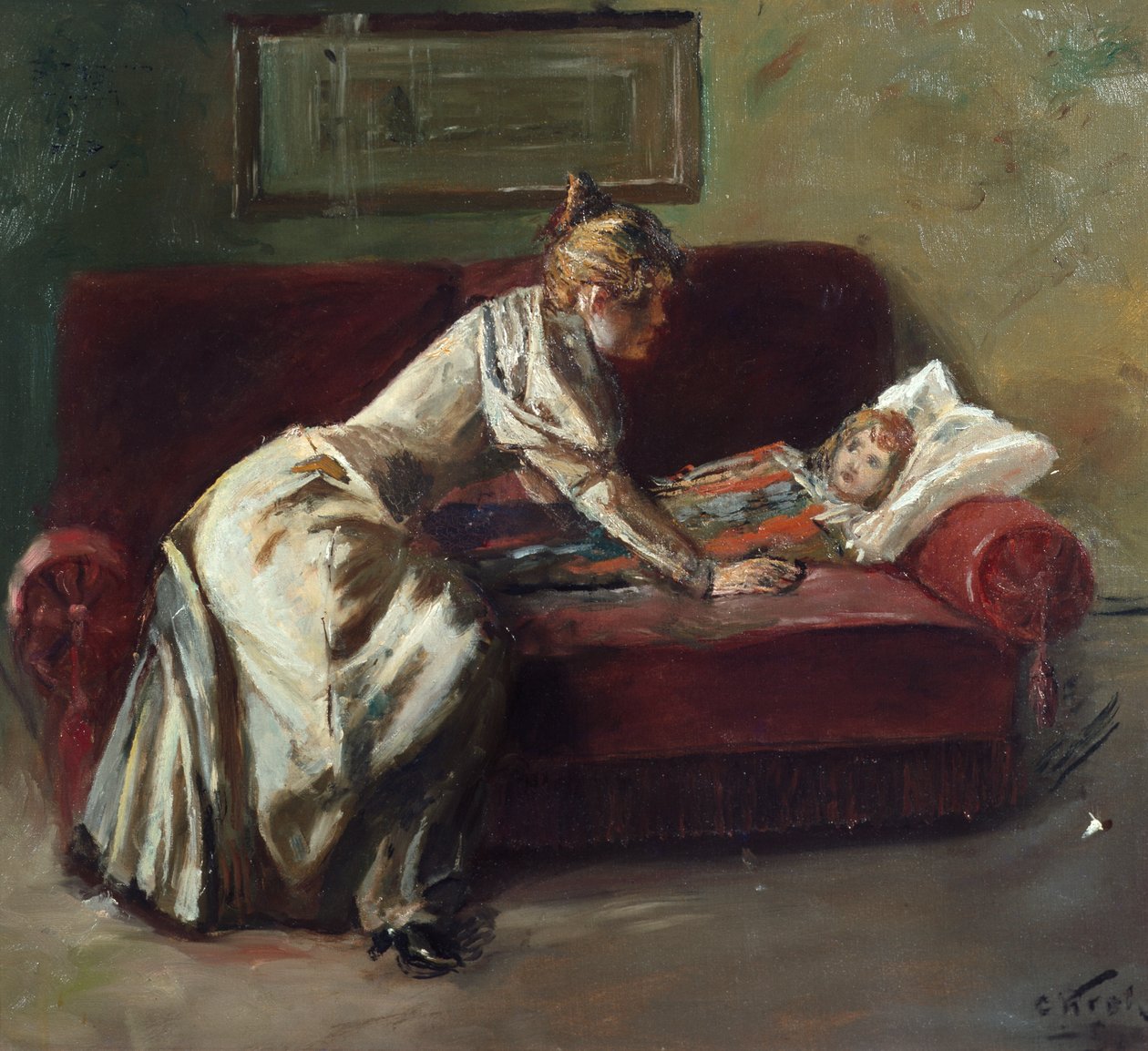 A criança doente de Christian Krohg