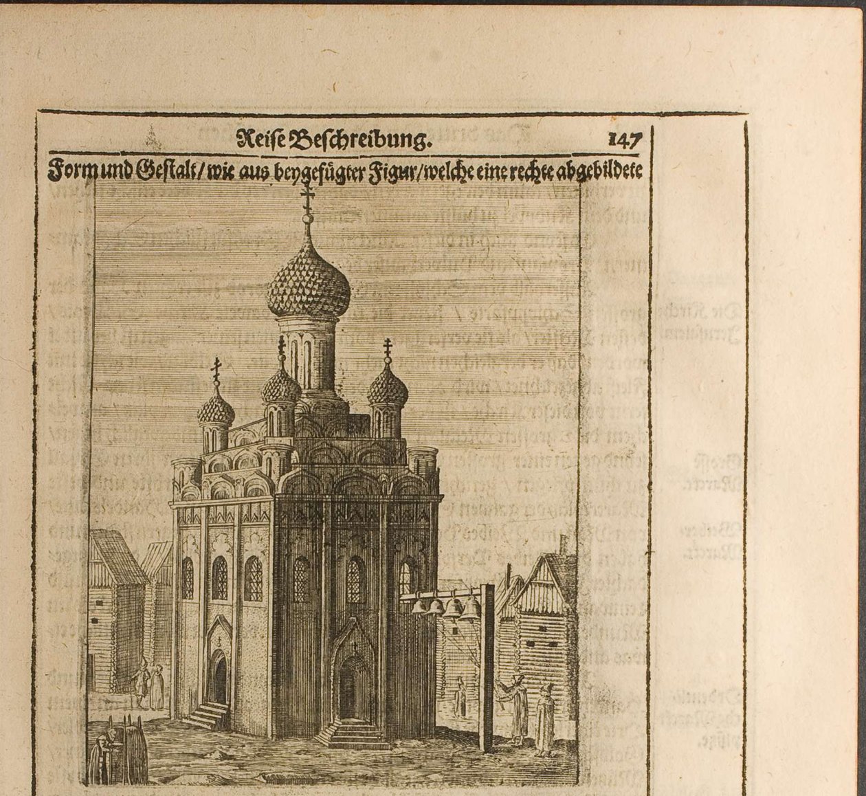 Catedral no Kremlin de Moscou Ilustração de Viagens para o Grão-Duque de Moscovo e os Parentes de Christian Lorenzen Rothgiesser