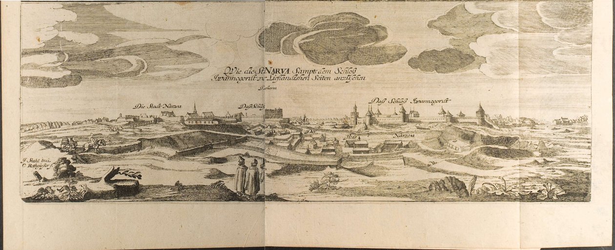 Ilustração de Narva de Travels to the Great Duke of Muscovy and the King of Persia por Adam Olear de Christian Lorenzen Rothgiesser