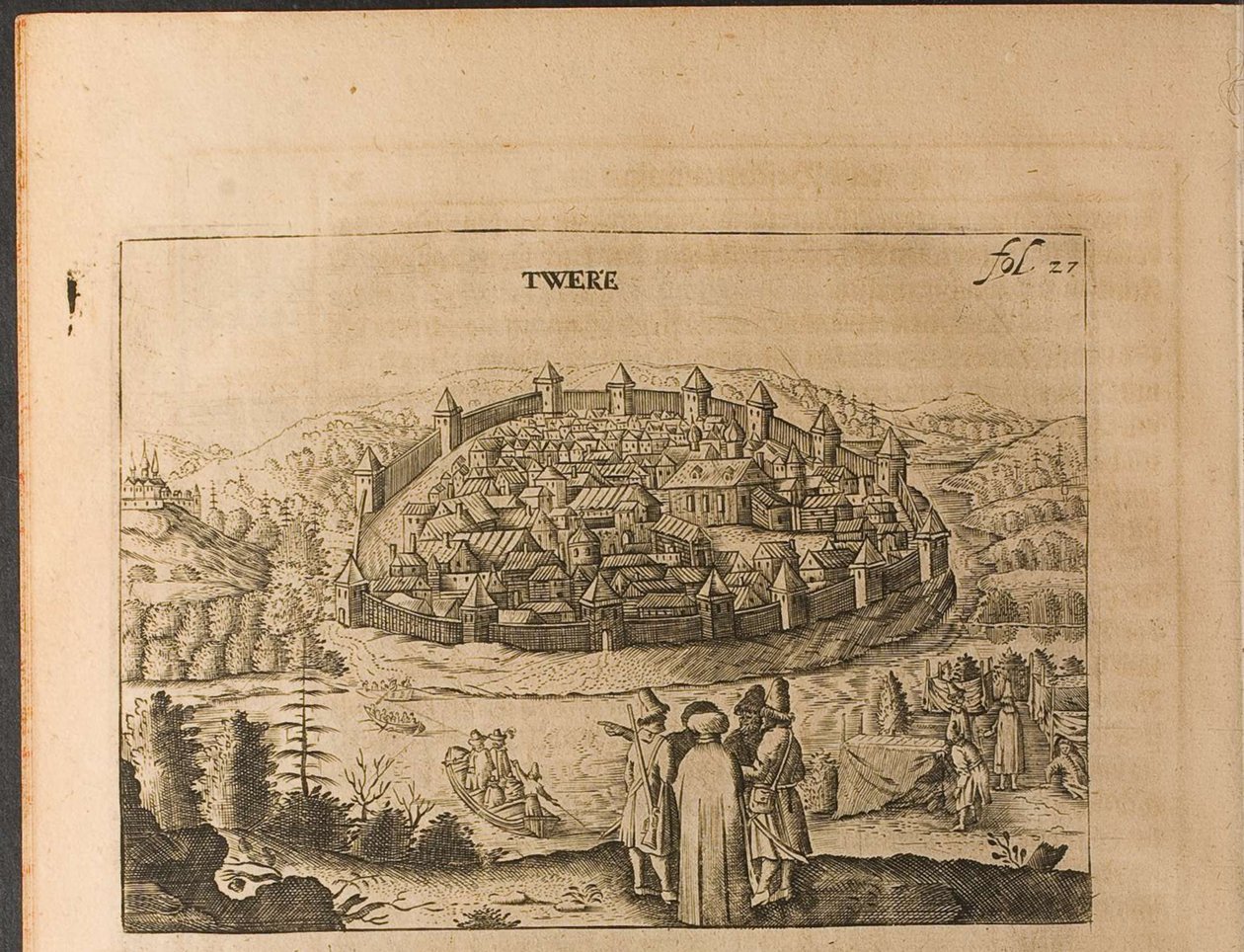Ilustração de Tver from Travels to the Great Duke of Muscovy and the King of Persia por Adam Oleari de Christian Lorenzen Rothgiesser