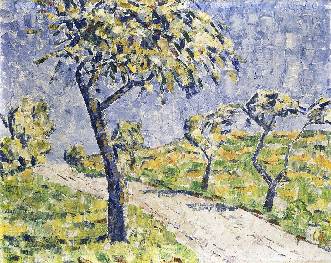 Paisagem de outono; Herbstlandschaft, c.1907 (óleo sobre tela) de Christian Rohlfs