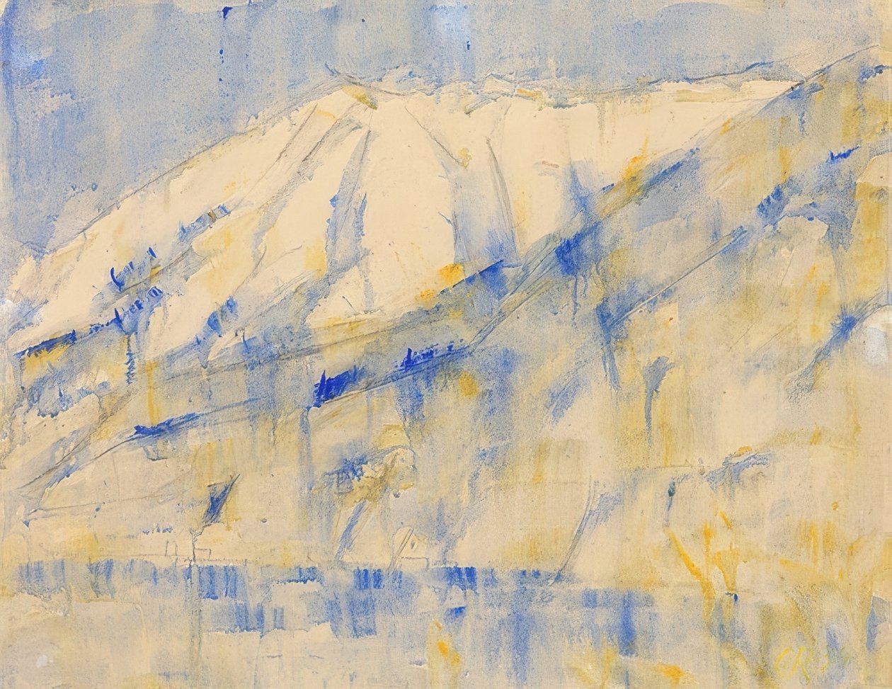 Montanha na neve perto de Lugano. 1934 de Christian Rohlfs
