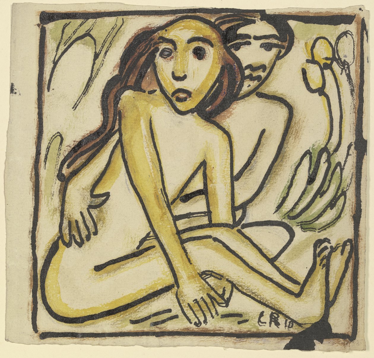 Casal sentado (nus) de Christian Rohlfs