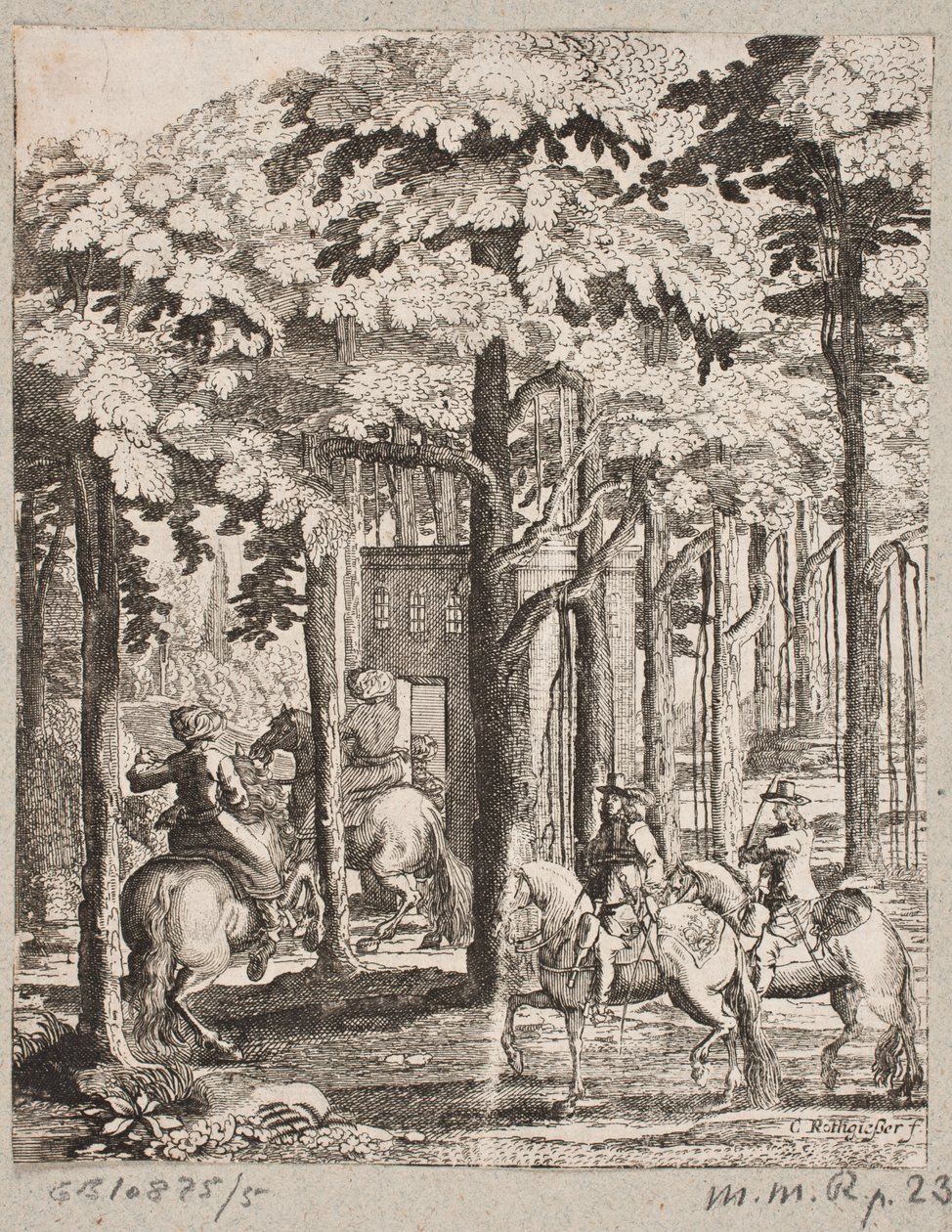 Cavaleiros em uma floresta de Christian Rothgiesser