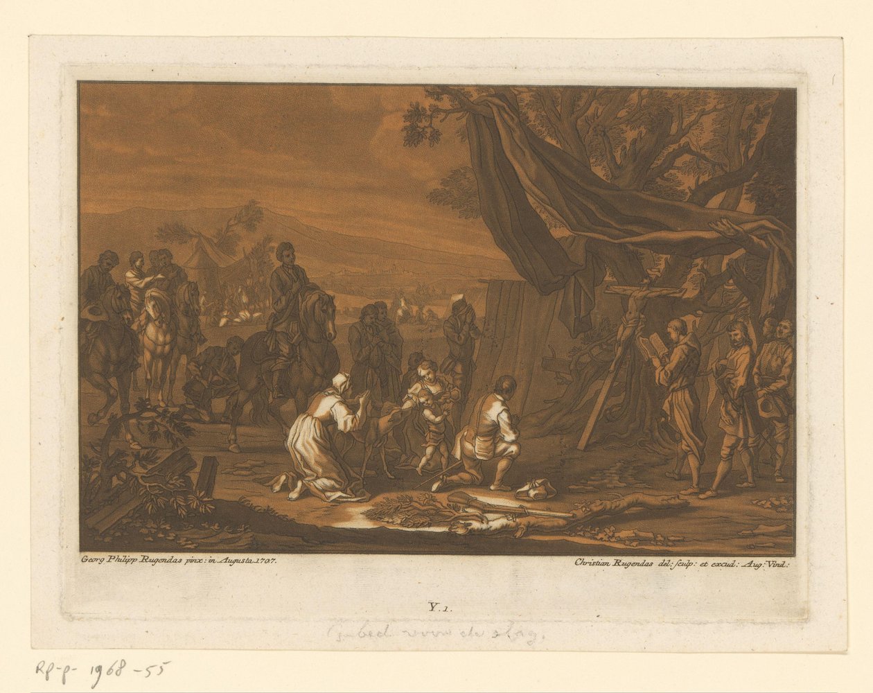 Oração antes da batalha Cavaleiros, Cavalos e Batalhas (título da série) de Christian Rugendas
