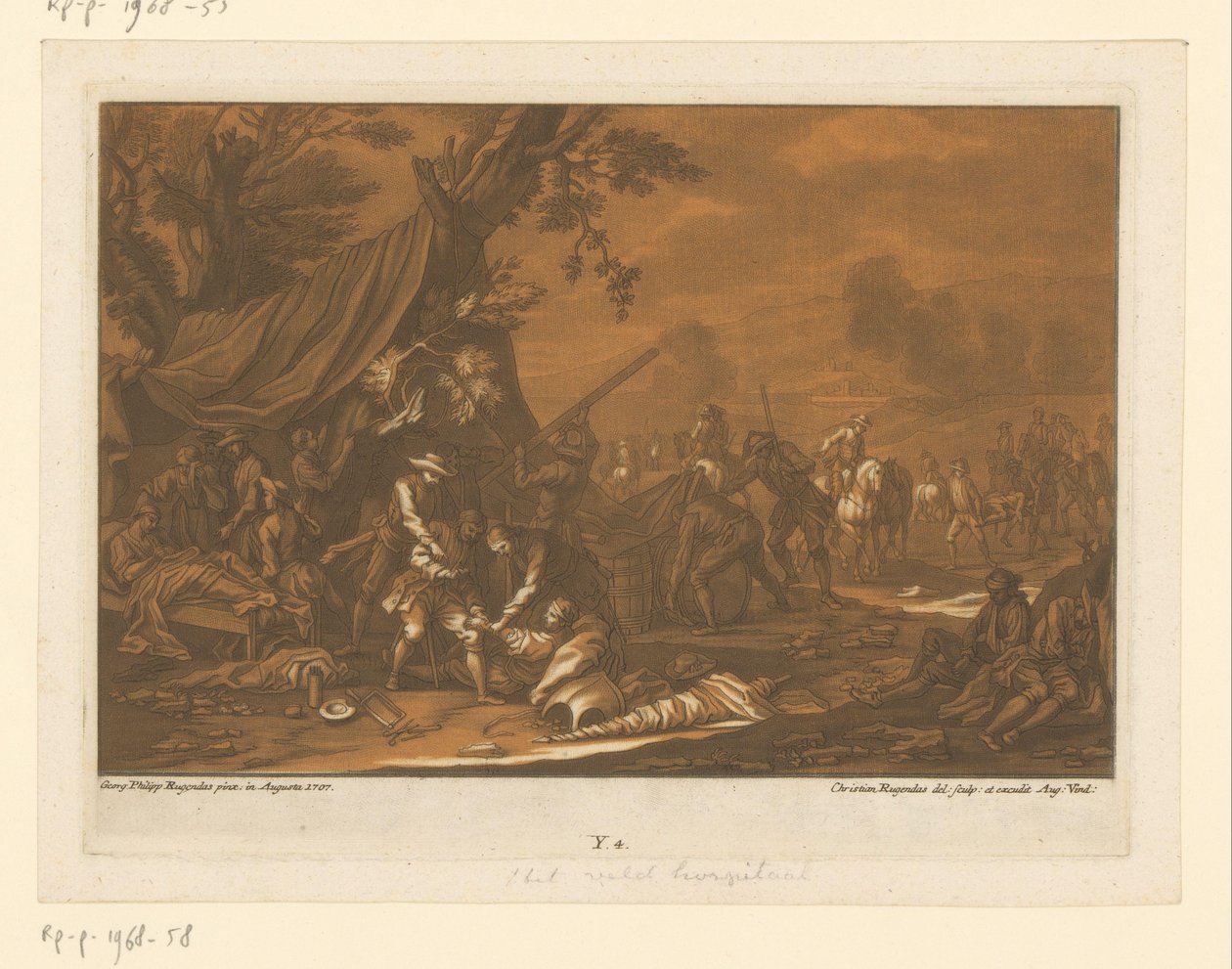 Hospital de campanha
Cavaleiros, cavalos e batalhas (título da série) de Christian Rugendas
