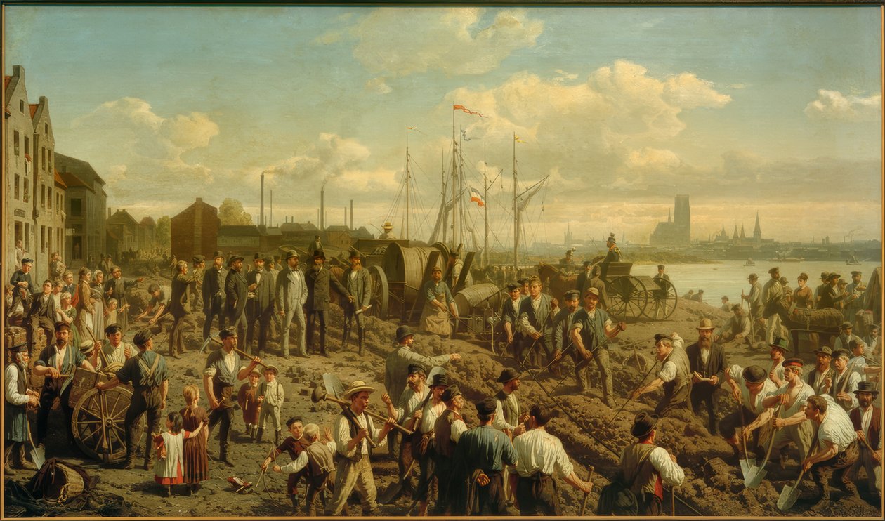 Colocando um cabo telegráfico 1878 de Christian Sell