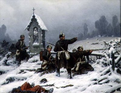 Escaramuça de Inverno por um Santuário, 1846 de Christian Sell