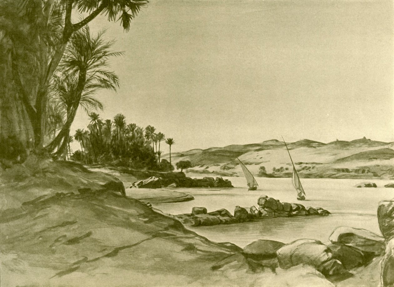 Felucas no rio Nilo, Egito, 1898. de Christian Wilhelm Allers