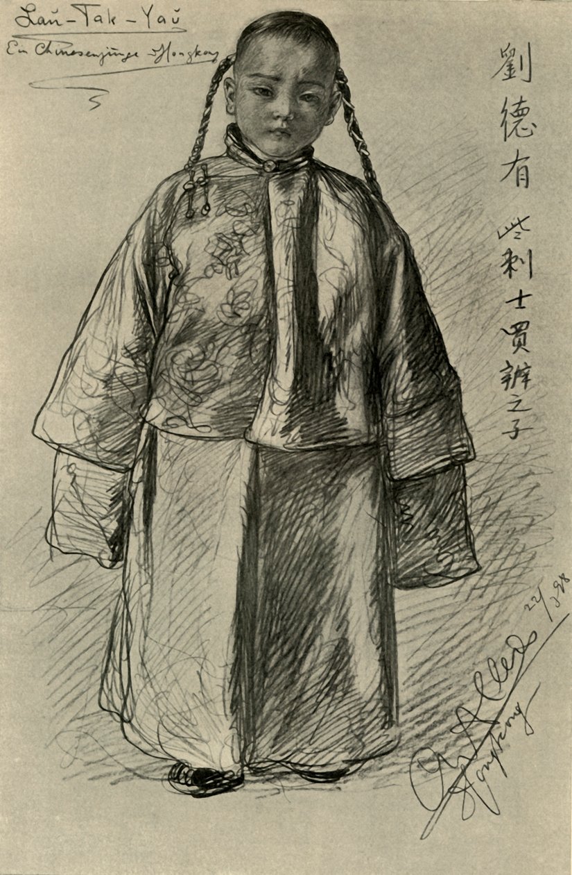Menino Lan-Tak-Yau-Chinês, Hong Kong, 1898. de Christian Wilhelm Allers