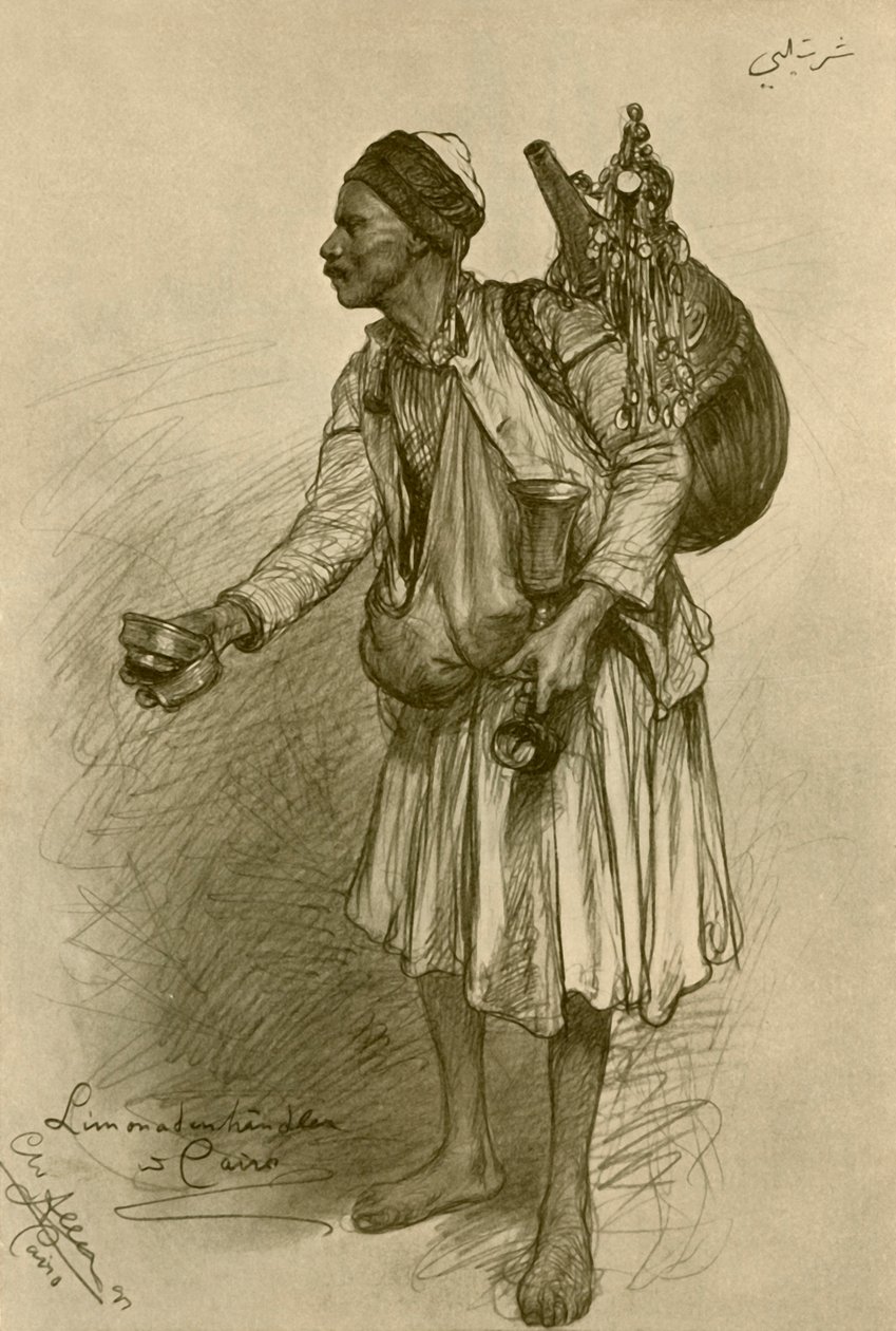 Vendedor de limonada, Cairo, Egito, 1898. de Christian Wilhelm Allers
