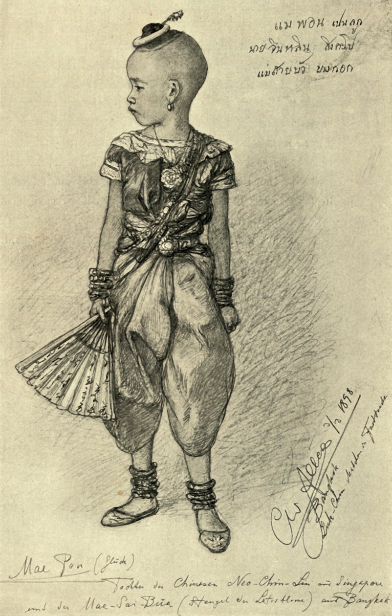 Mae Pon - menina chinesa, Bangkok, 1898. de Christian Wilhelm Allers