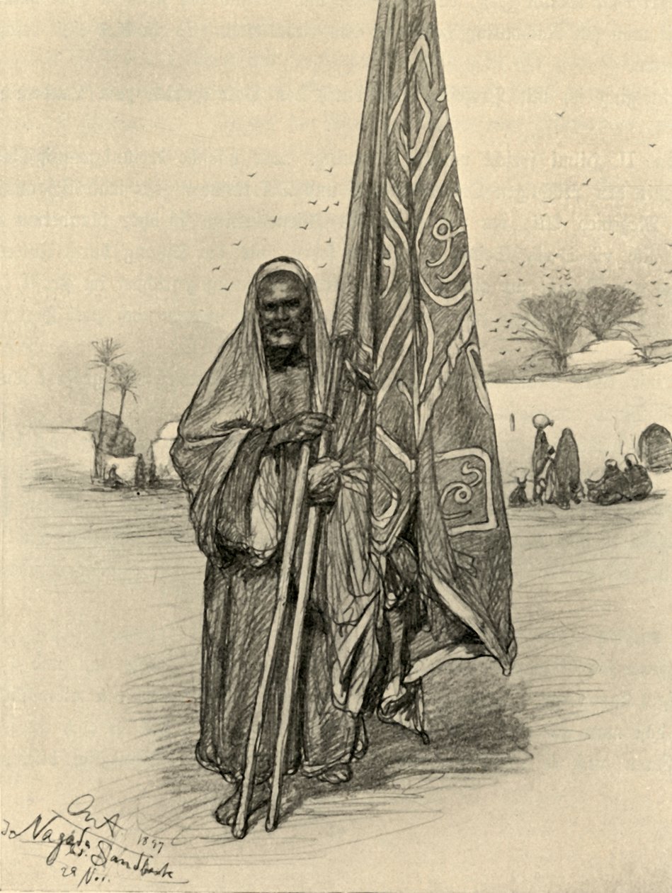 Homem com bandeira, Nagada, Egito, 1898. de Christian Wilhelm Allers