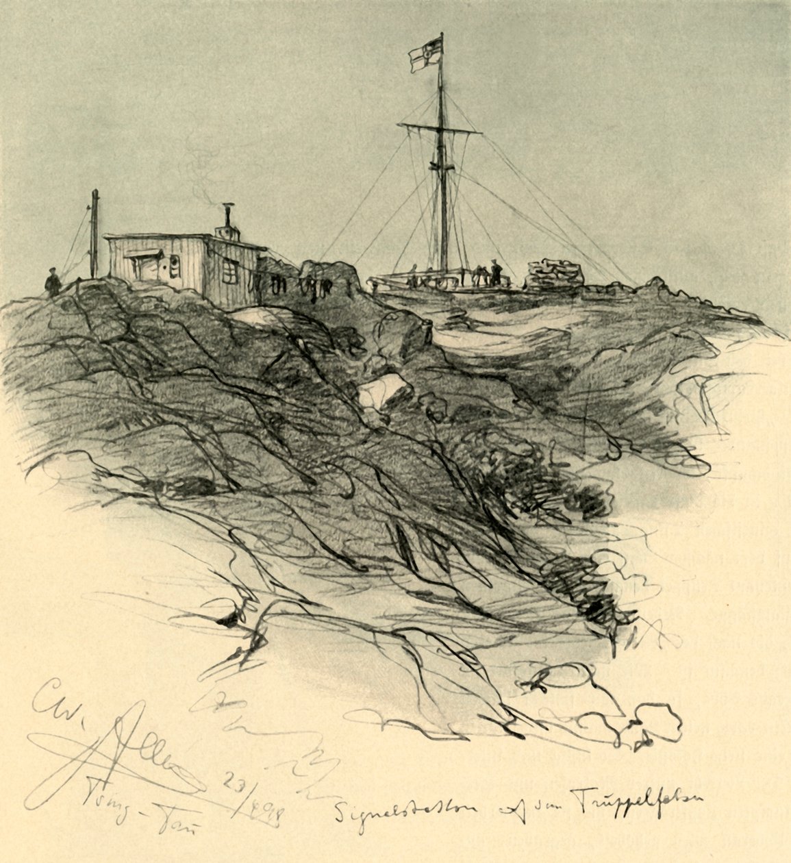 Estação de sinalização, Tsingtao, China, 1898. de Christian Wilhelm Allers