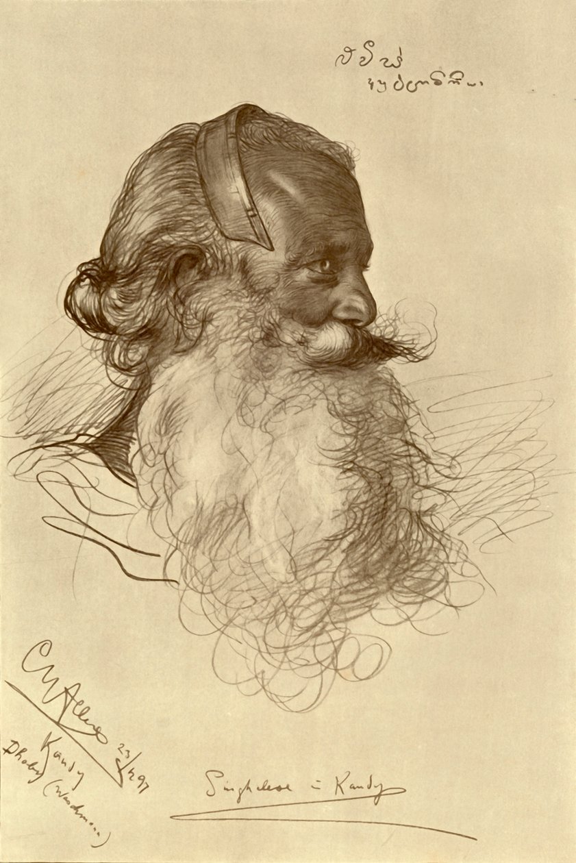 Lavador cingalês, Kandy, Ceilão, 1898. de Christian Wilhelm Allers