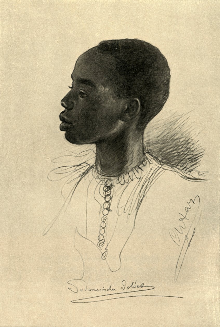 Soldado sudanês, Egito, 1898. de Christian Wilhelm Allers