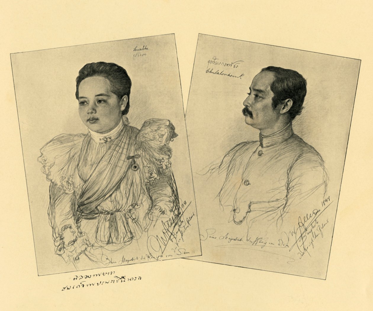 O Rei e a Rainha do Sião, 1898. de Christian Wilhelm Allers
