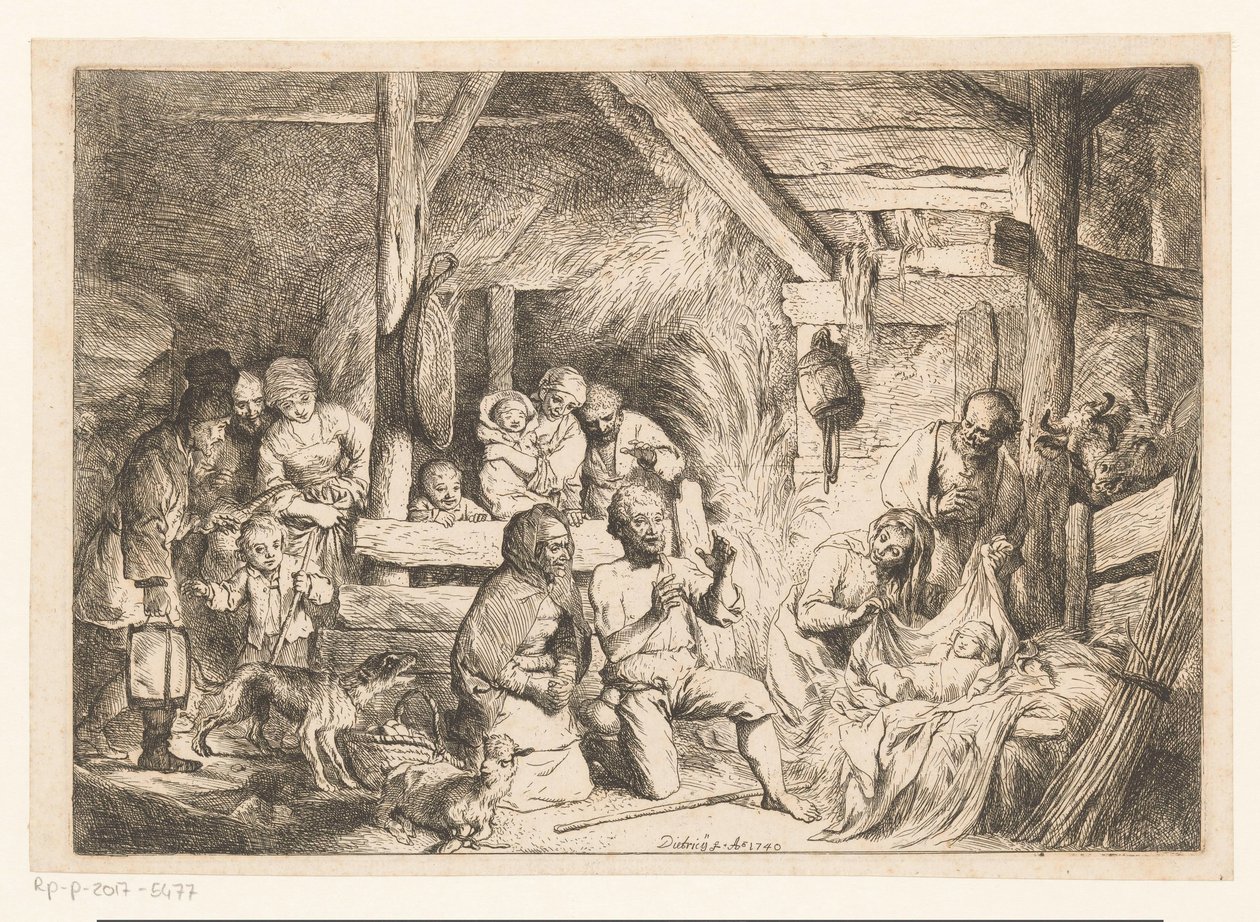 Adoração dos pastores de Christian Wilhelm Ernst Dietrich