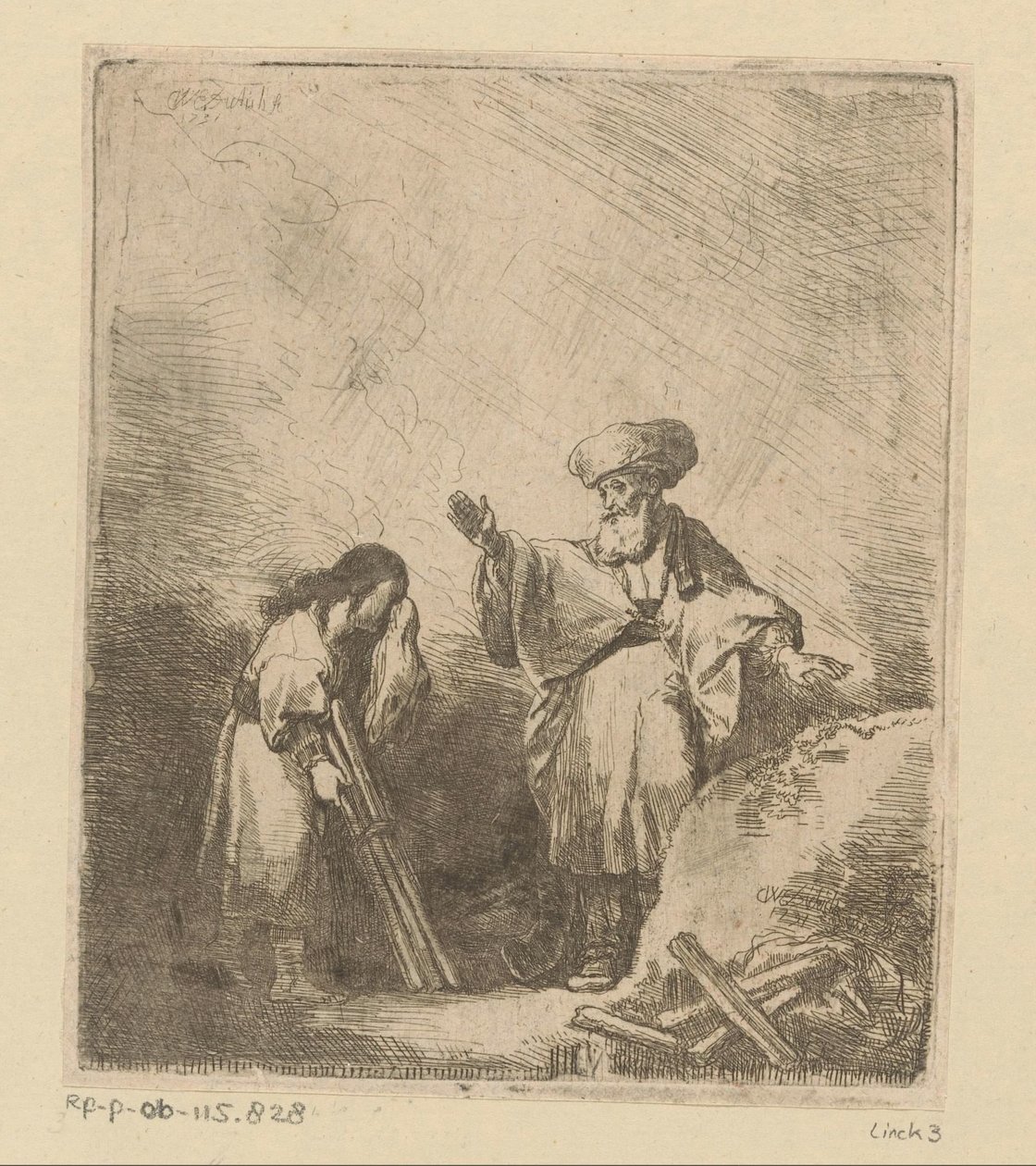 Abraão fala com Isaque antes do sacrifício de Christian Wilhelm Ernst Dietrich