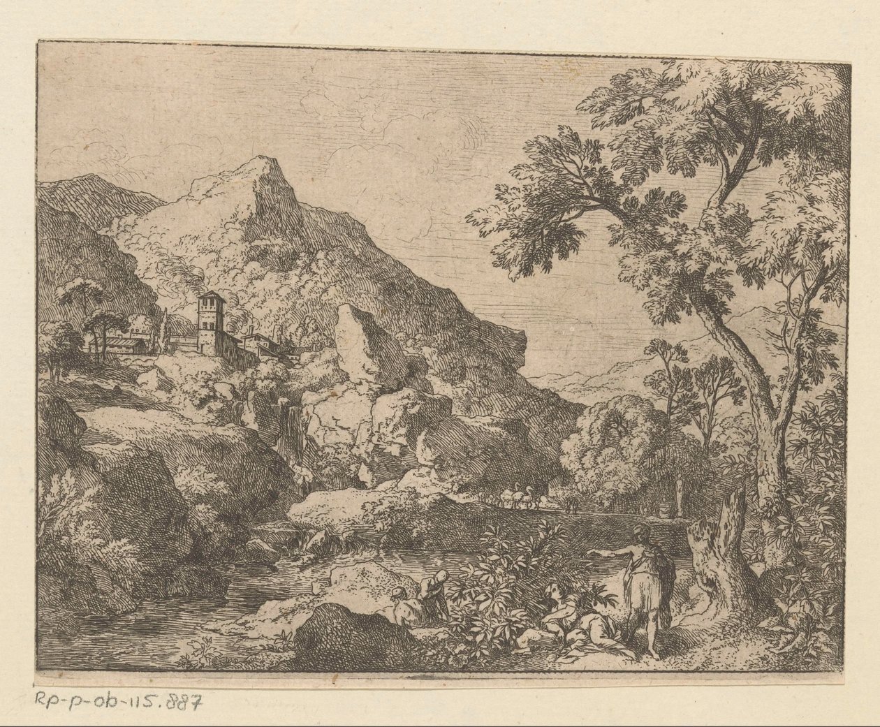 paisagem montanhosa da Arcádia de Christian Wilhelm Ernst Dietrich