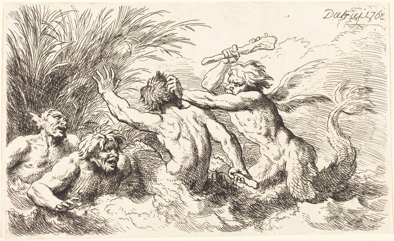 Tritões em combate de Christian Wilhelm Ernst Dietrich