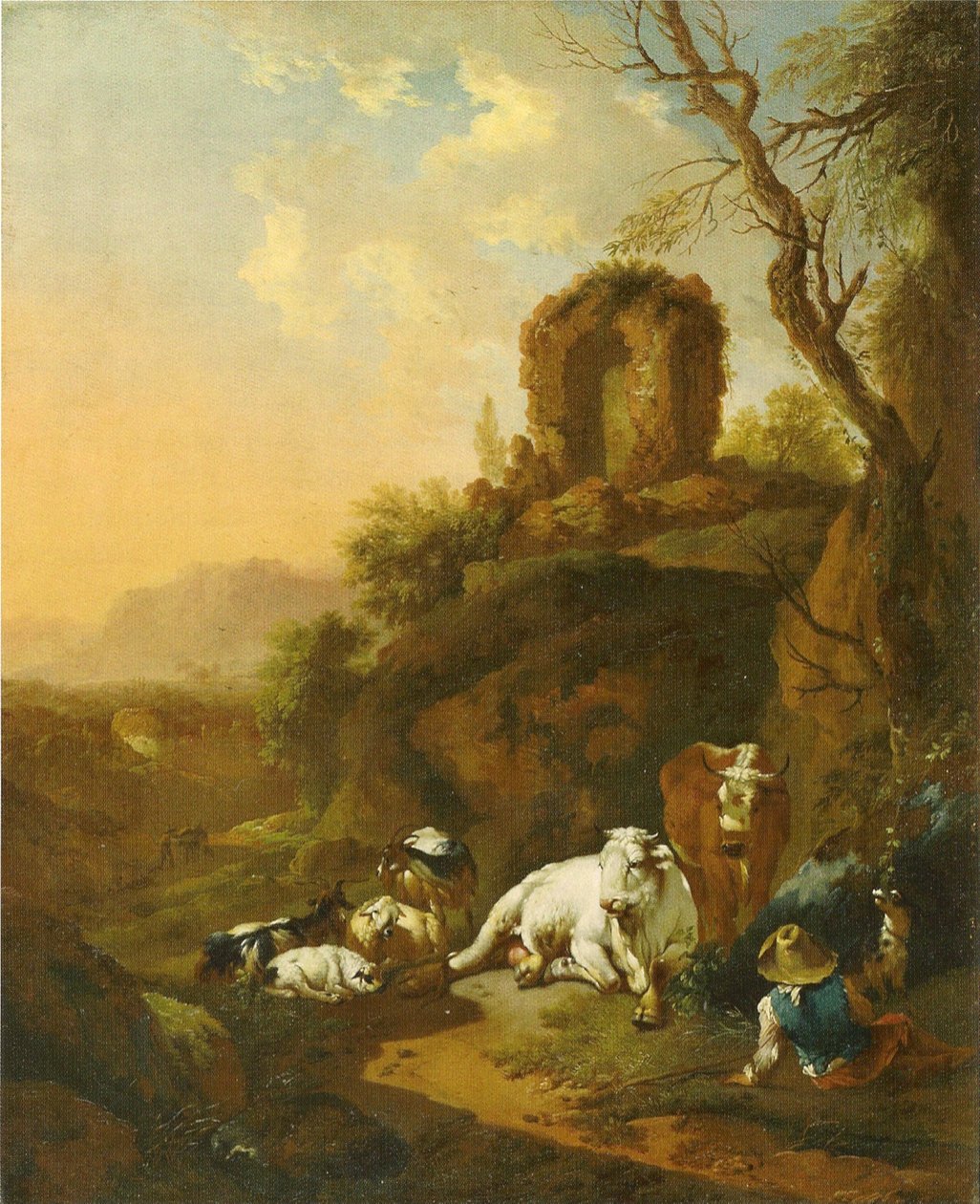 Paisagem bucólica com ruínas de Christian Wilhelm Ernst Dietrich