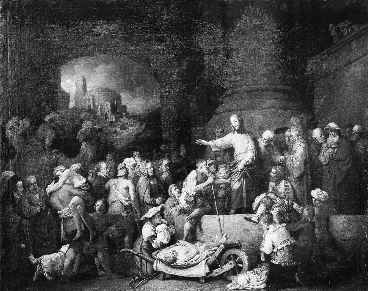 Cristo Curando os Doentes, 1742. de Christian Wilhelm Ernst Dietrich