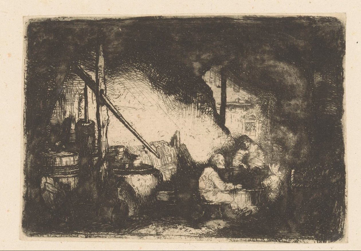Três figuras na mesa de Christian Wilhelm Ernst Dietrich