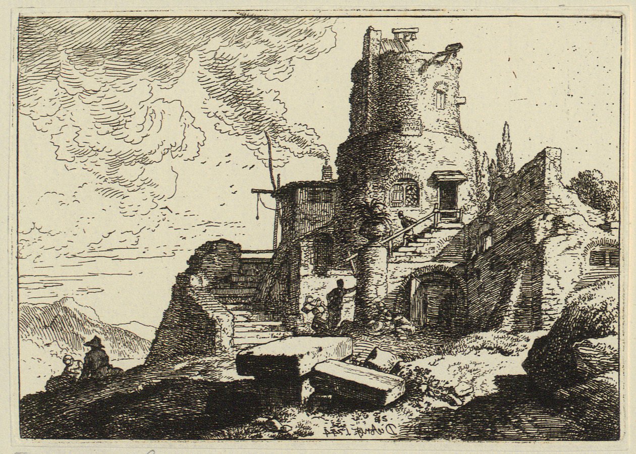 Um eremitério entre rochedos de Christian Wilhelm Ernst Dietrich