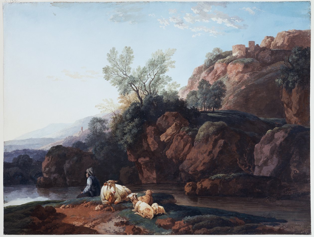 Zona rochosa junto a um rio de Christian Wilhelm Ernst Dietrich