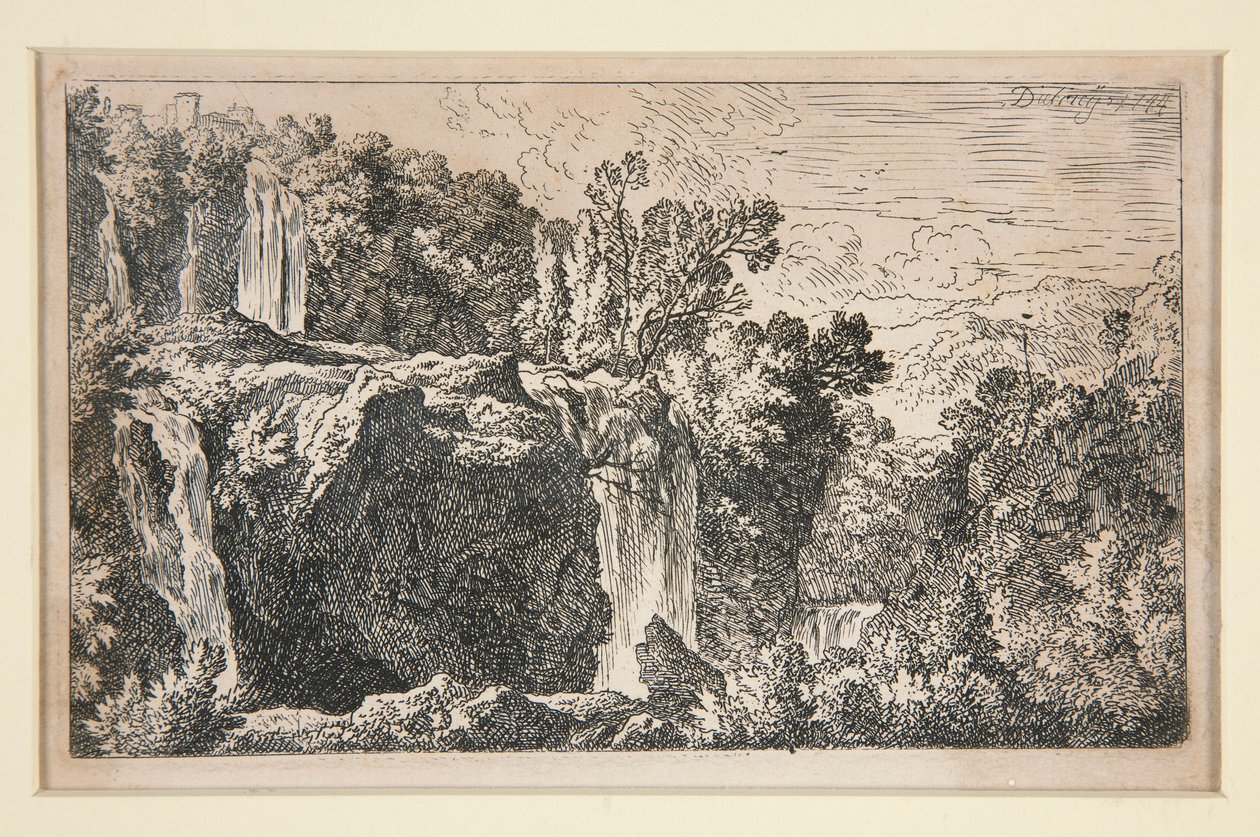 Paisagem com cascata de Christian Wilhelm Ernst Dietrich