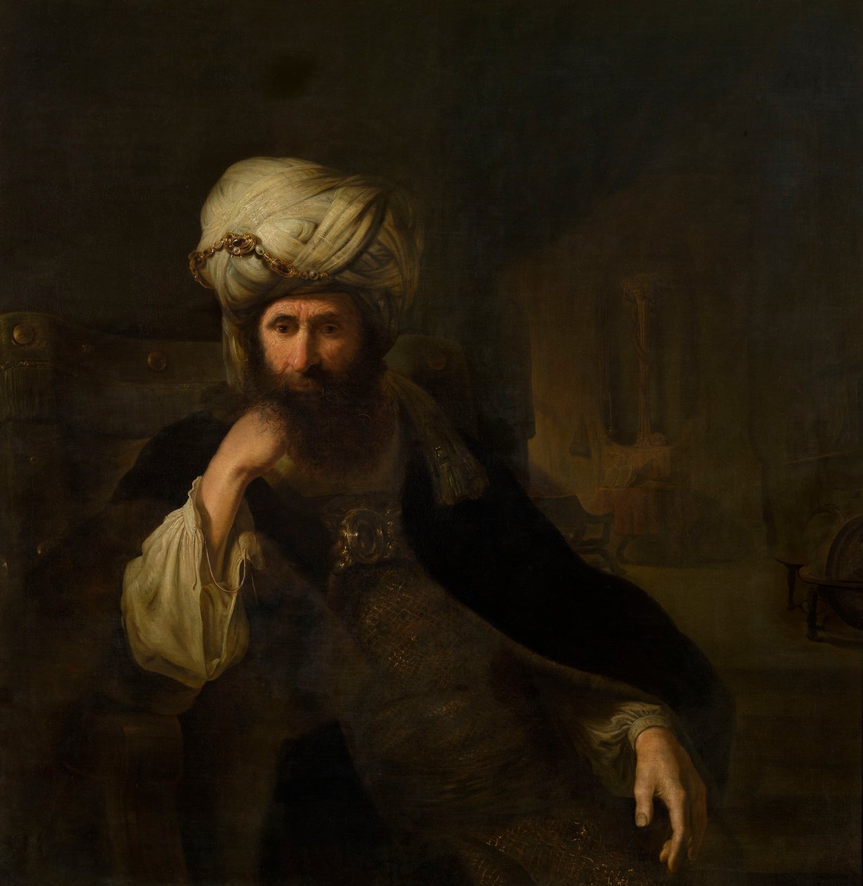 Retrato de um homem com trajes orientais de Christian Wilhelm Ernst Dietrich