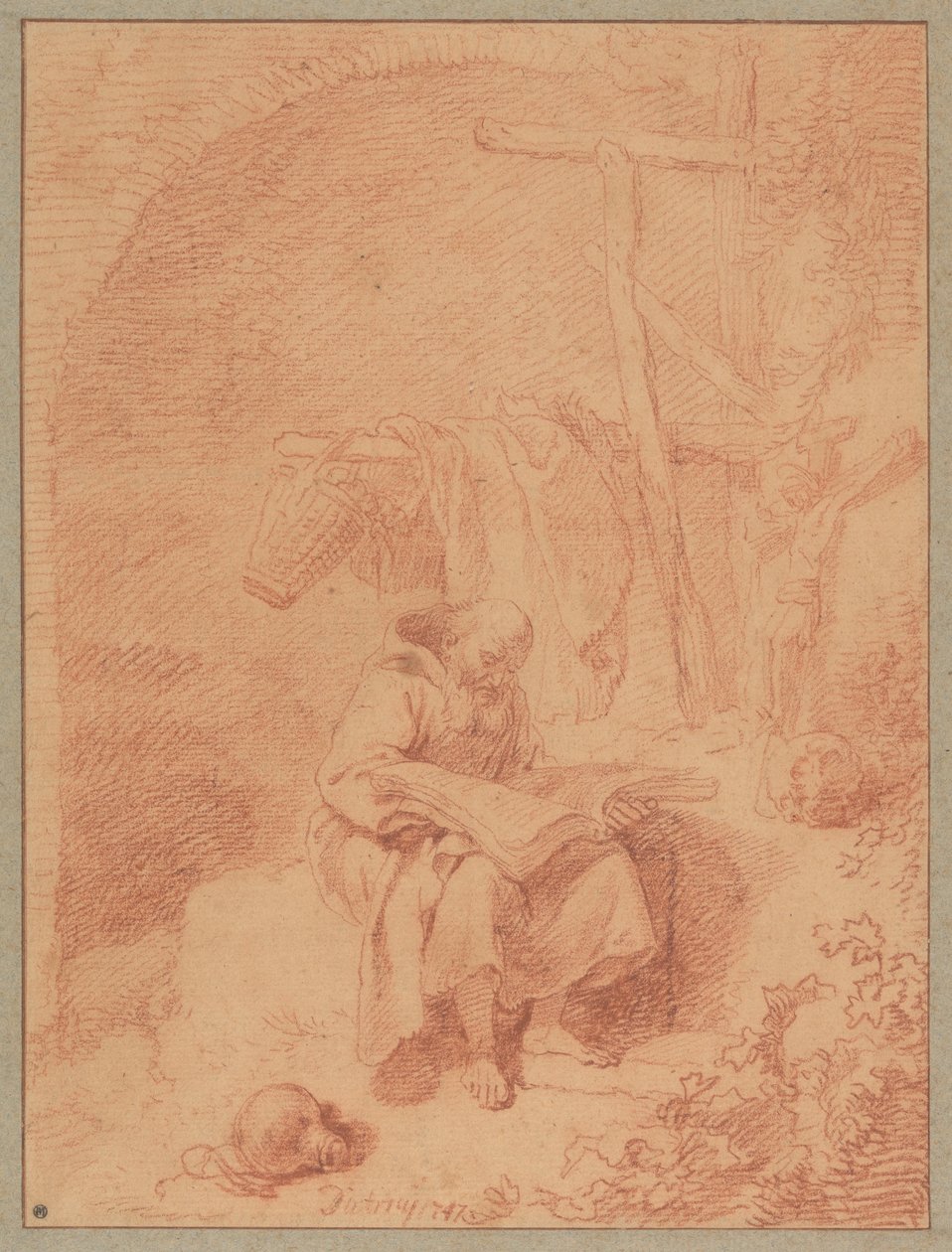 Der heilige Franziskus beim Lesen de Christian Wilhelm Ernst Dietrich