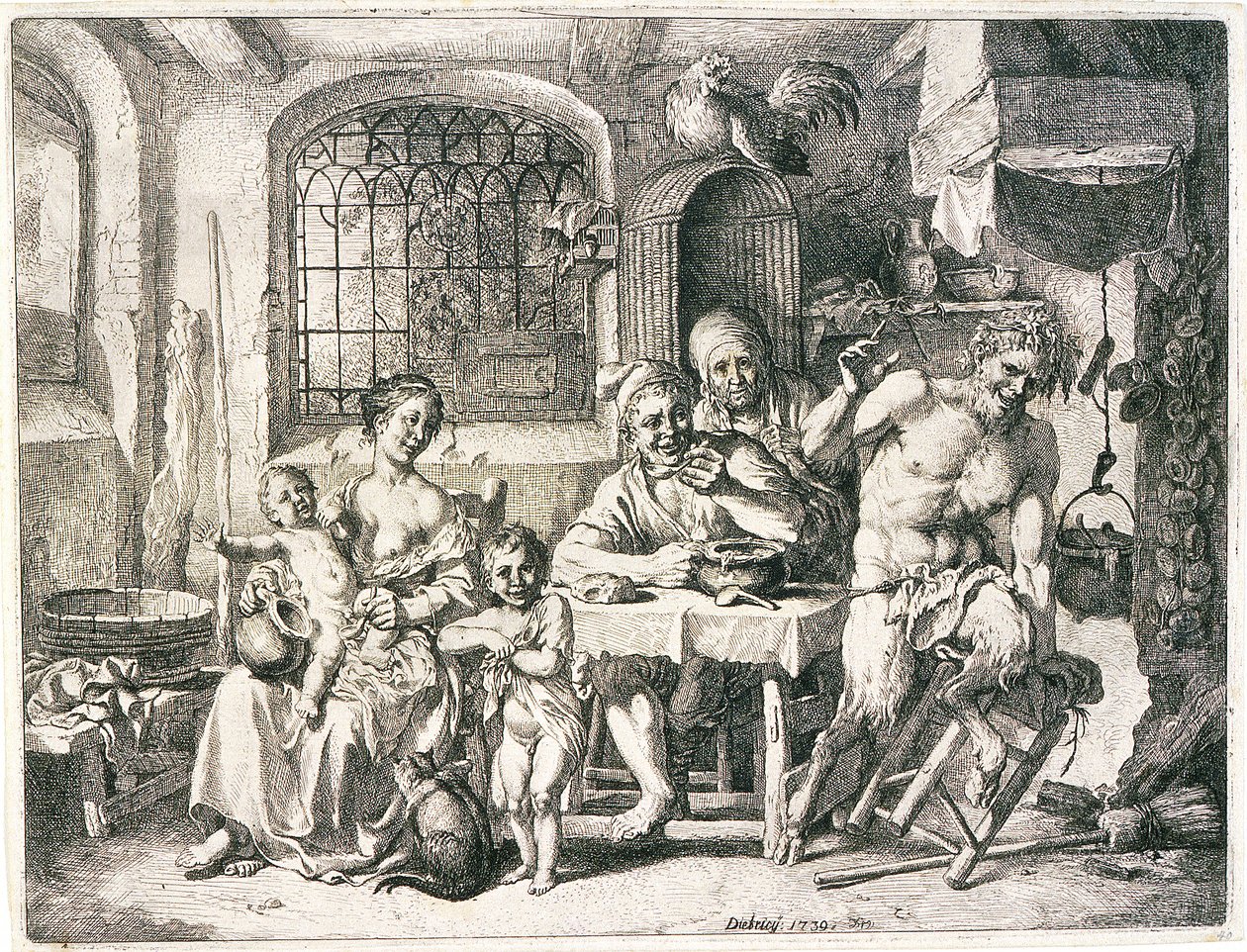 Sátiro e Camponeses de Christian Wilhelm Ernst Dietrich