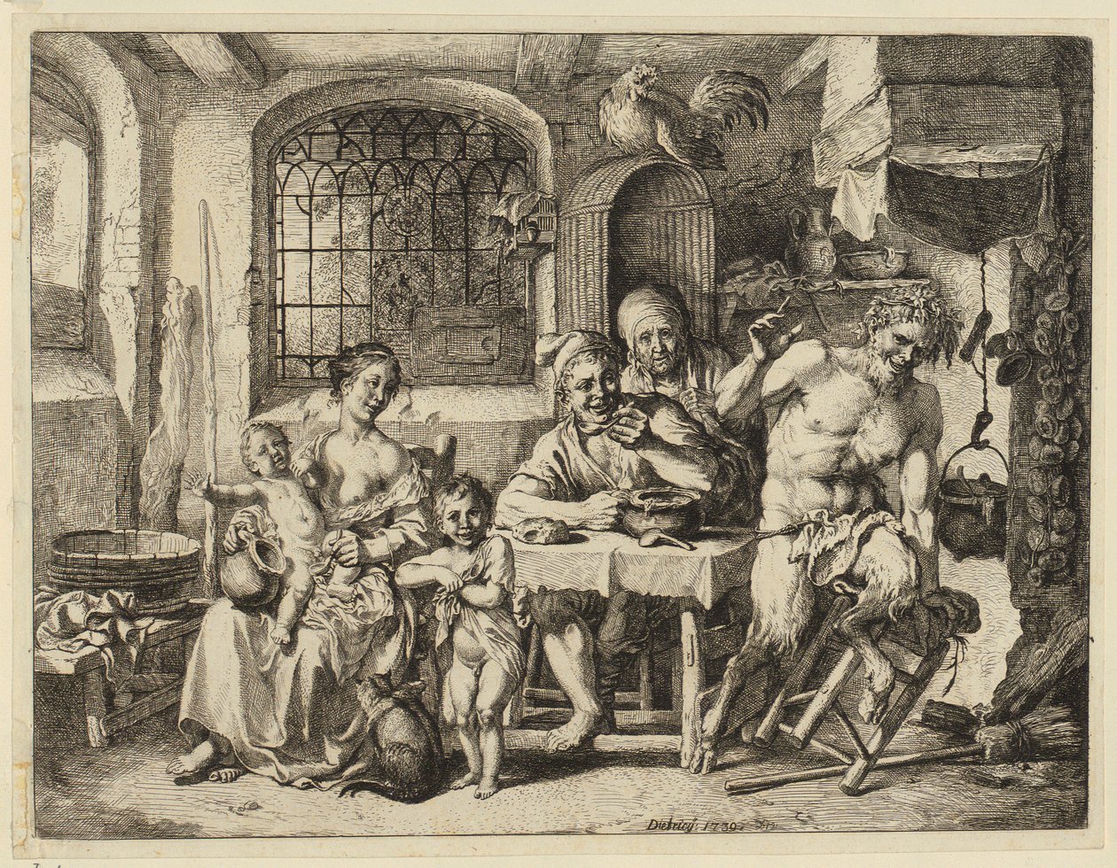 Sátiro com o camponês de Christian Wilhelm Ernst Dietrich