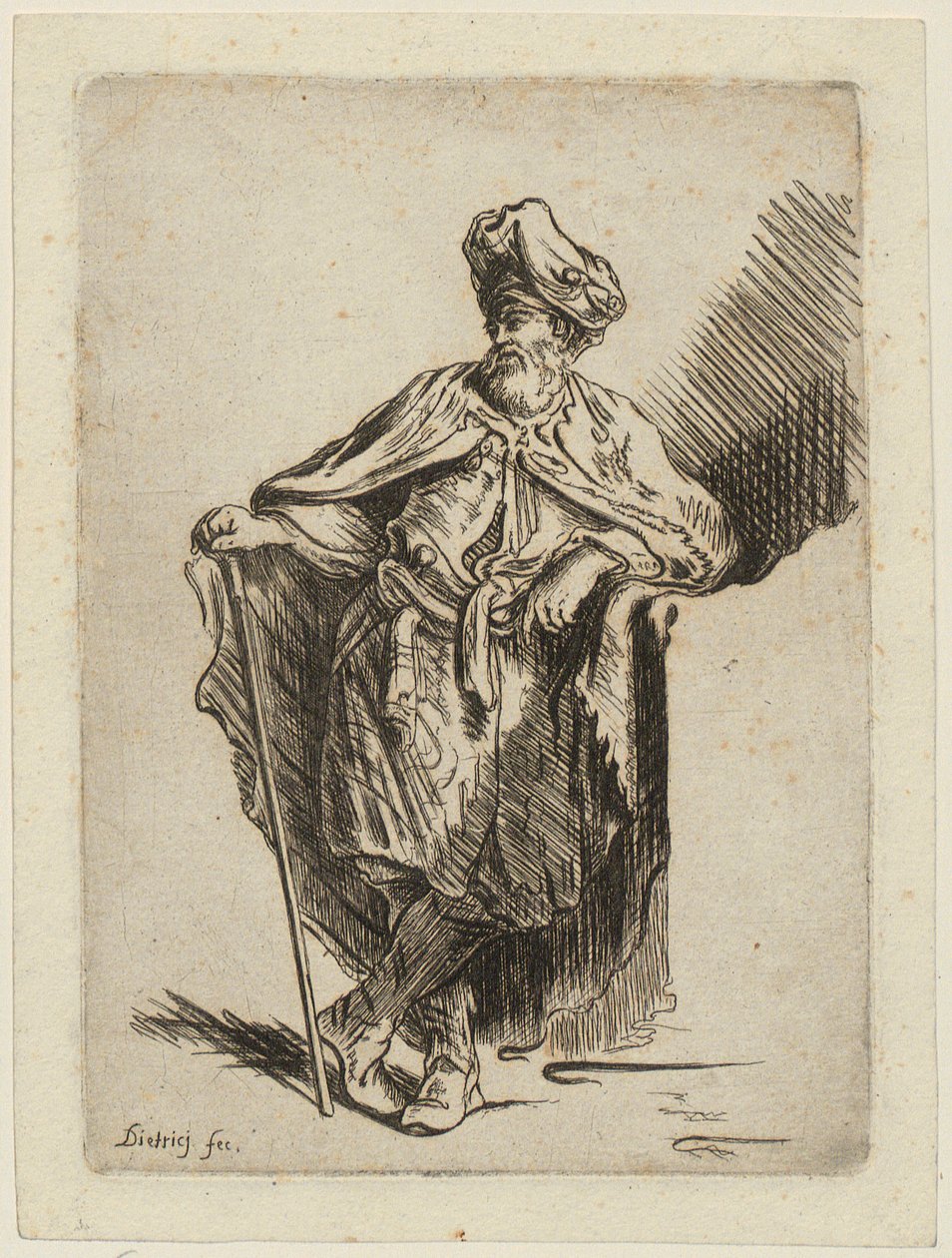 Mulher oriental de pé de Christian Wilhelm Ernst Dietrich