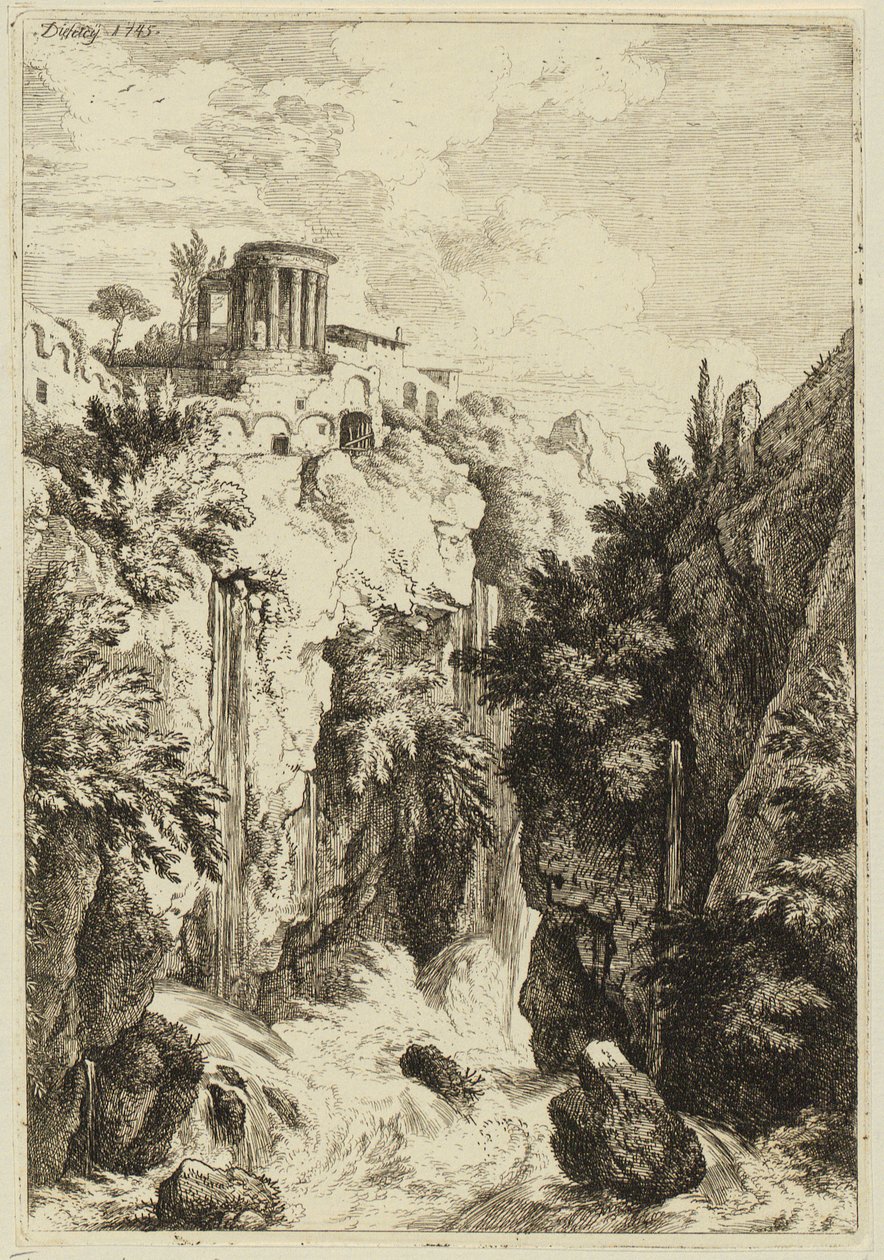Templo da Sibila perto de Tivoli de Christian Wilhelm Ernst Dietrich