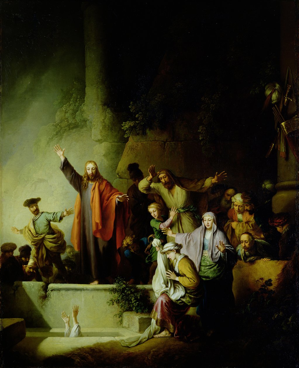 A Ressurreição de Lázaro (óleo sobre tela) de Christian Wilhelm Ernst Dietrich